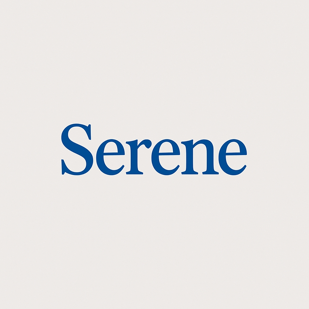 Elegant Deep Blue Serene Typography Logo