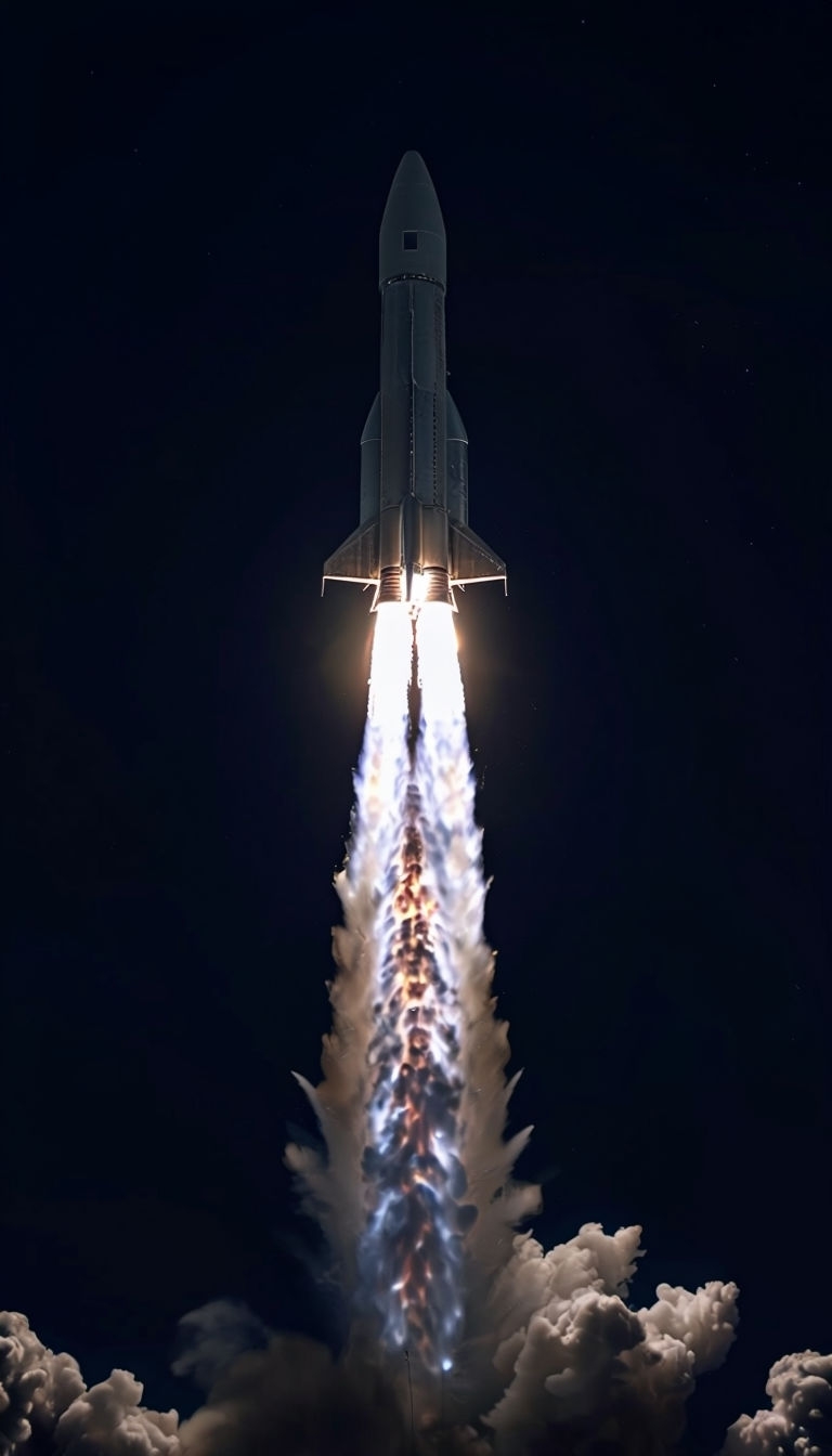 Vivid Rocket Launch Portrait Against Dark Sky Phone Case Cover