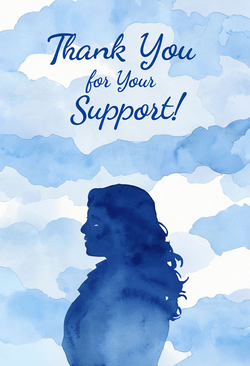 Watercolor Thank You Card Design for Kamala's Supporters