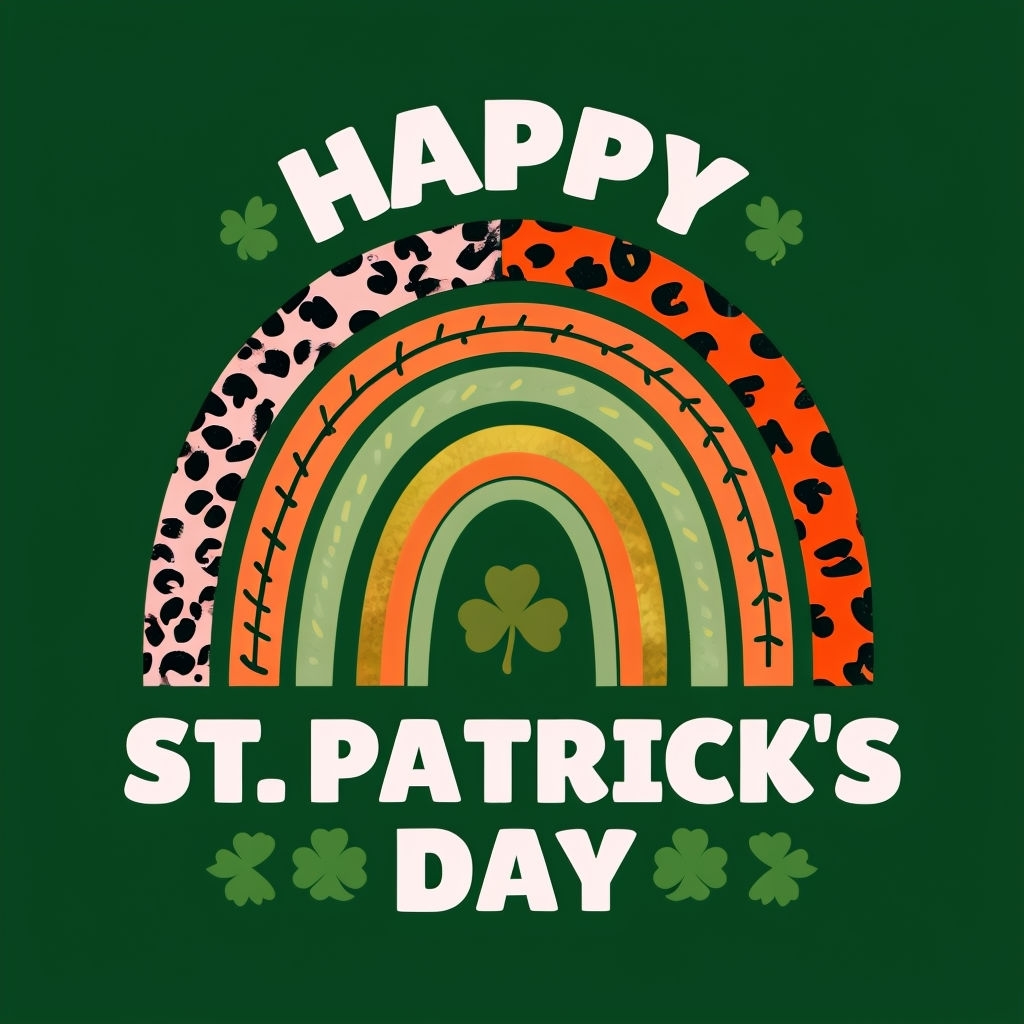 Vibrant St. Patrick's Day Rainbow Celebration Graphic Design Social Media Post