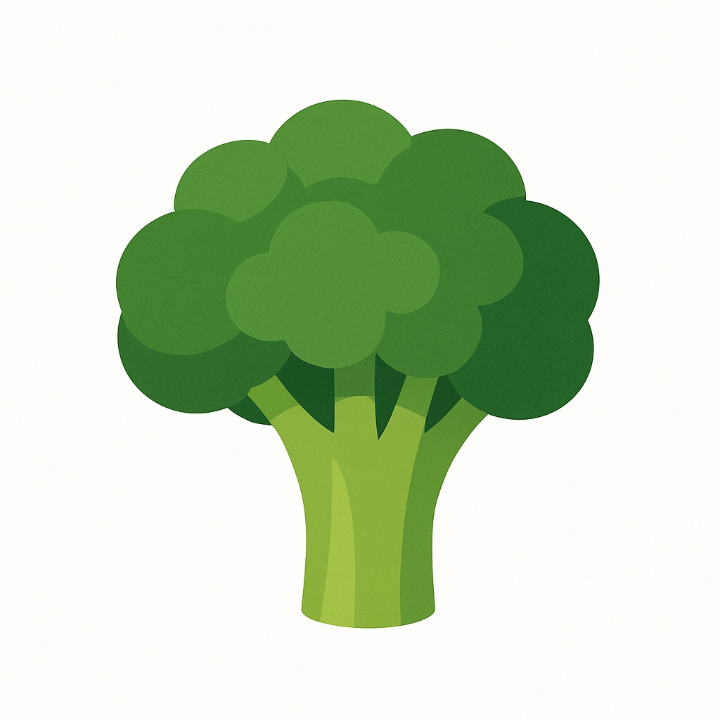 Vibrant Cartoon Broccoli Illustration for Healthy Eating Sticker