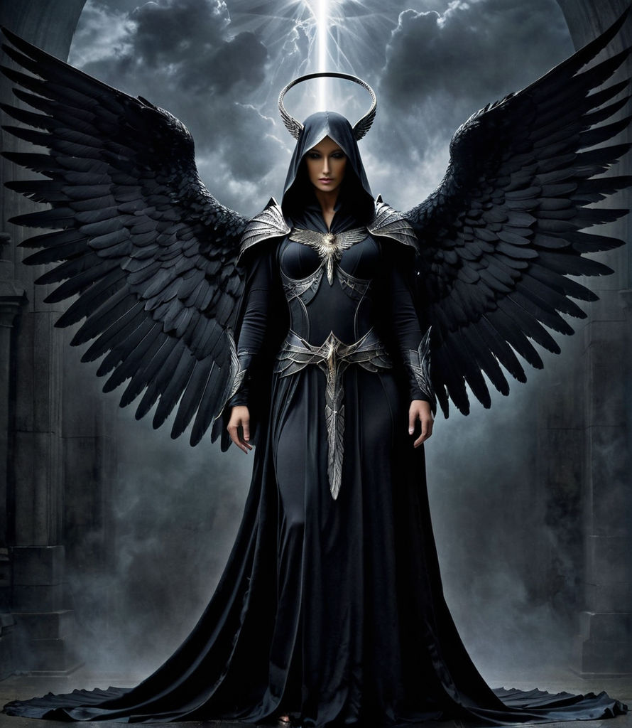 female angel of death standing still