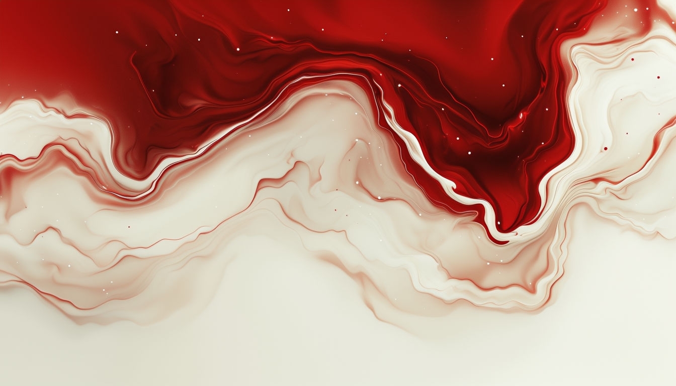 Elegant Scarlet Red and Off-White Marble Pattern Wallpaper Virtual Backgrounds