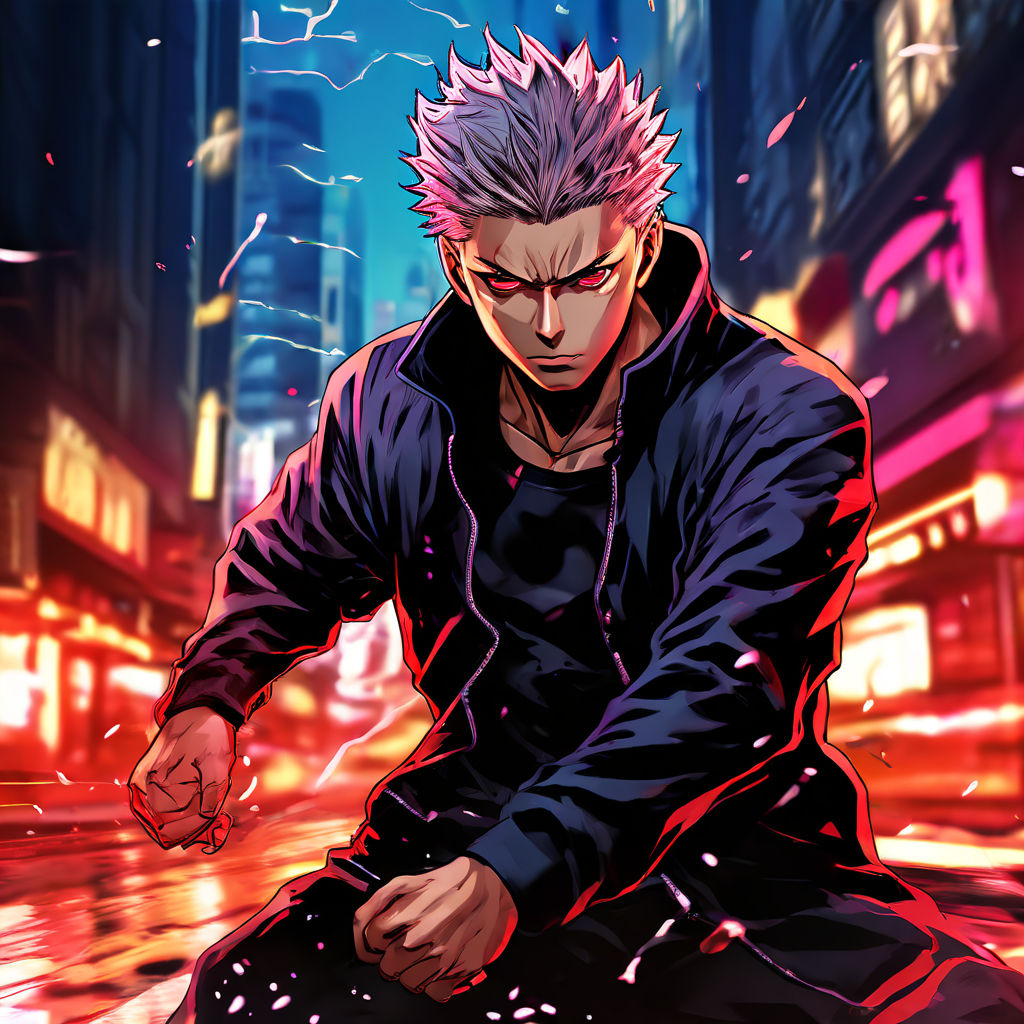 Toji Fushiguro from Jujutsu Kaisen in dynamic action pose by Syberia ...