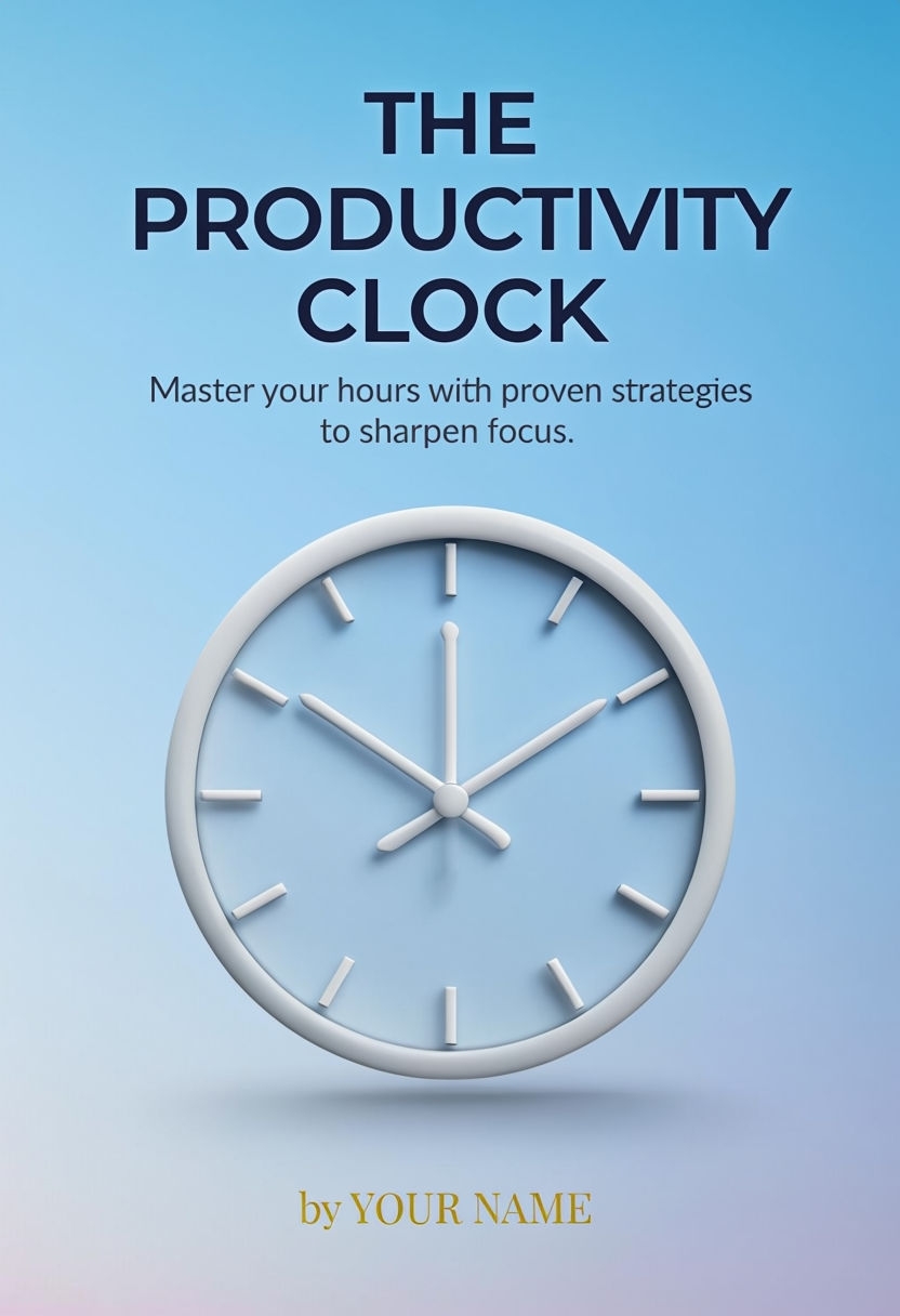 Modern Minimalist Productivity Clock eBook Cover Design