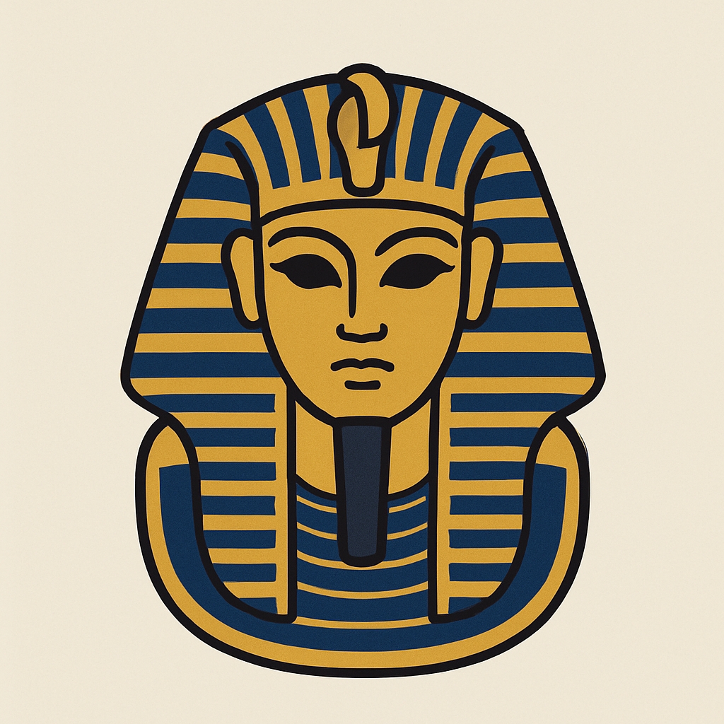 Stylized Ancient Egyptian Pharaoh Tutankhamun Mask Sticker