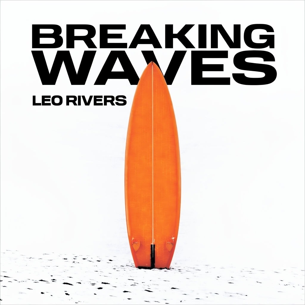 Vivid Orange Surfboard Breaking Waves Album Cover Design Spotify Album Cover