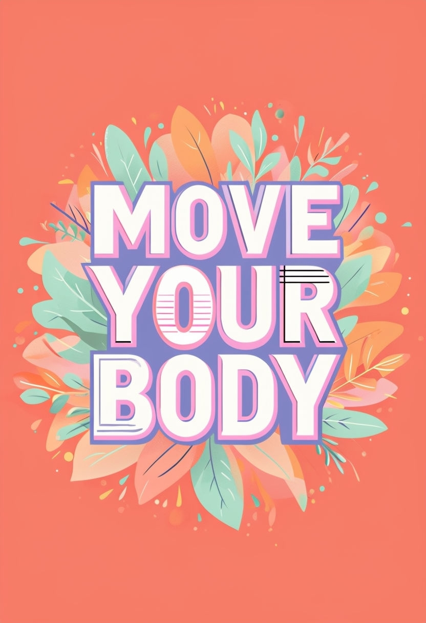 Vibrant Move Your Body Motivational Graphic Design Poster