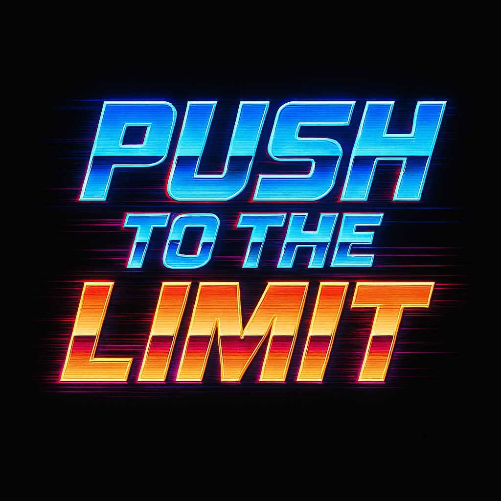 PUSH TO THE LIMIT Neon Text Graphic T-Shirt