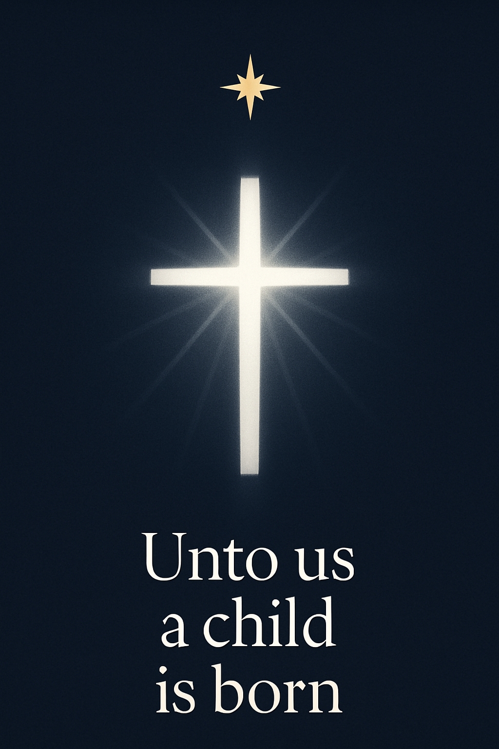 Elegant White Cross with Halo and Star Design Card