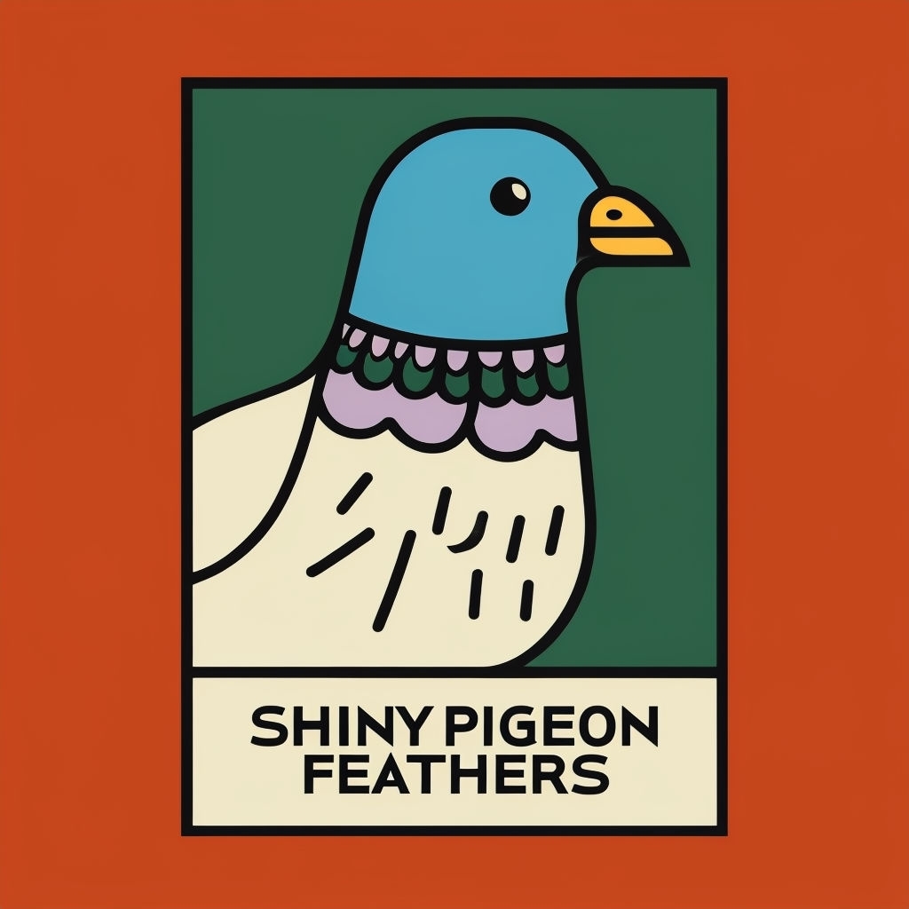 Playful Minimalist Shiny Pigeon Illustration T-Shirt