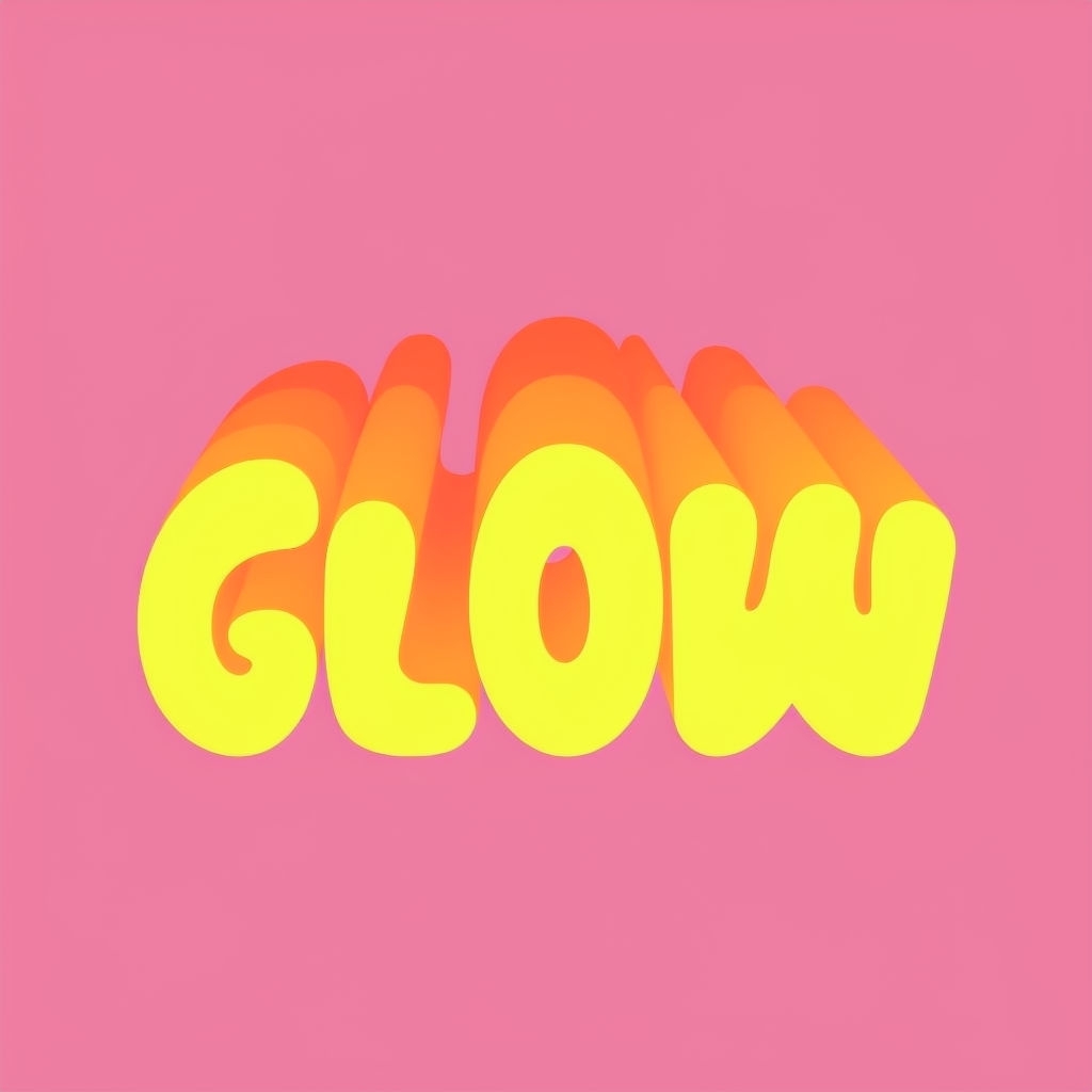 Cheerful GLOW Logo with Friendly Bubble Letters in Vibrant Colors