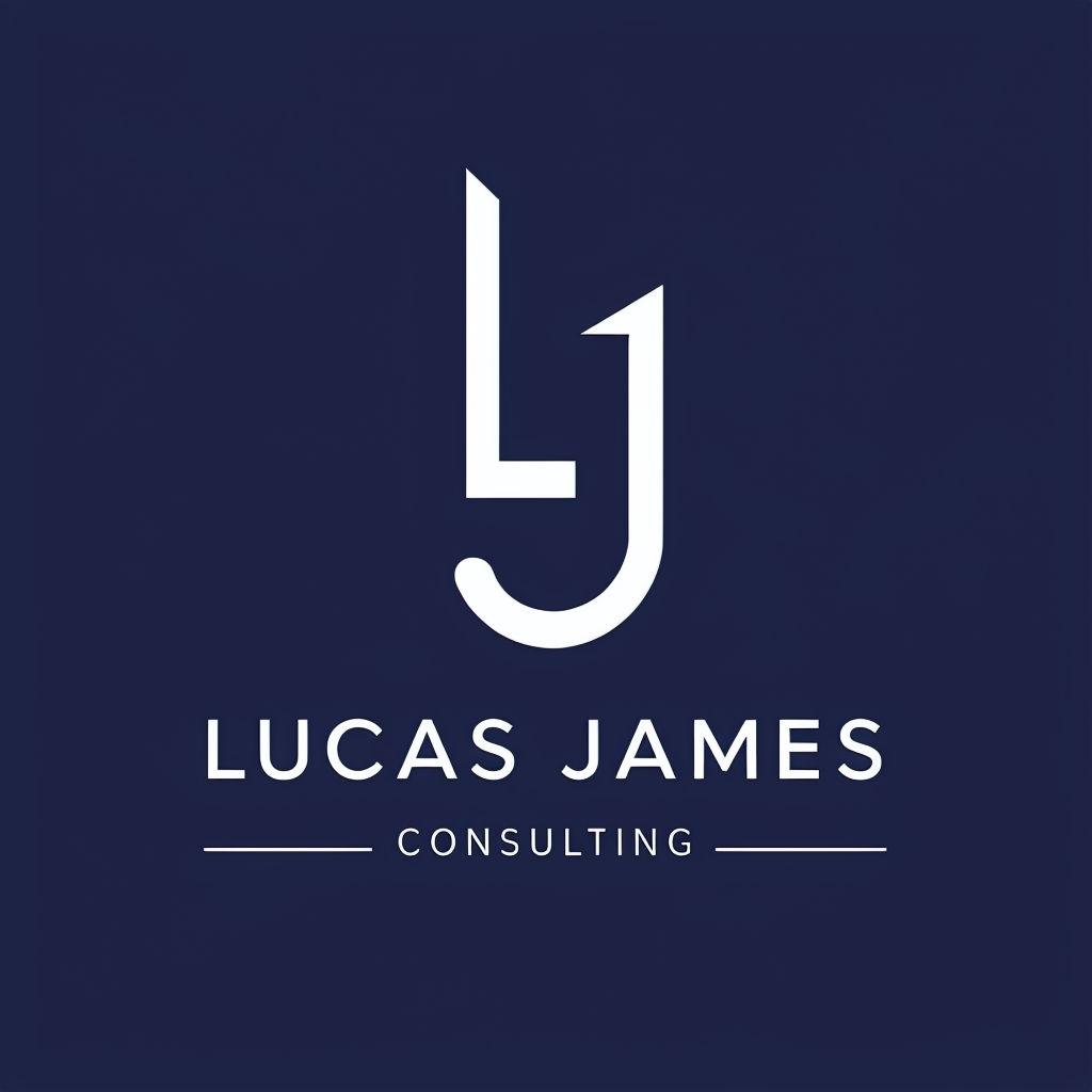 Modern Minimalist Navy Blue Monogram Logo for Consulting