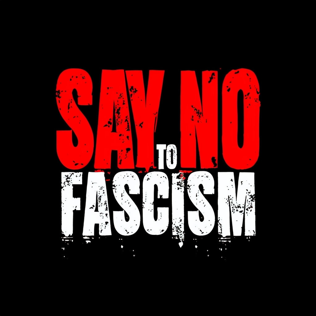 Bold Distressed SAY NO to FASCISM Graphic T-Shirt