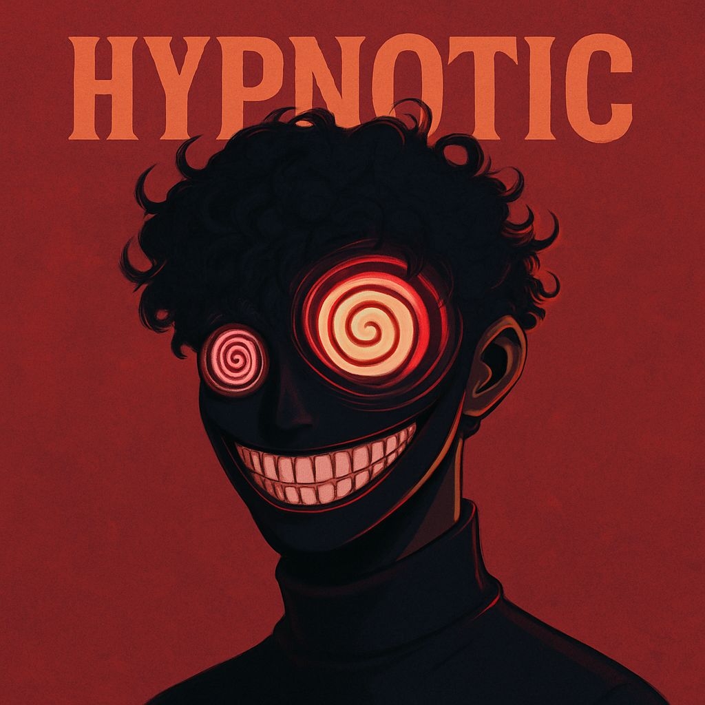Hypnotic Character with Spiral Eyes and Sinister Grin Album Cover