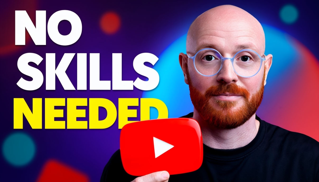 No Skills Needed YouTube Promotion Graphic for Social Media Post