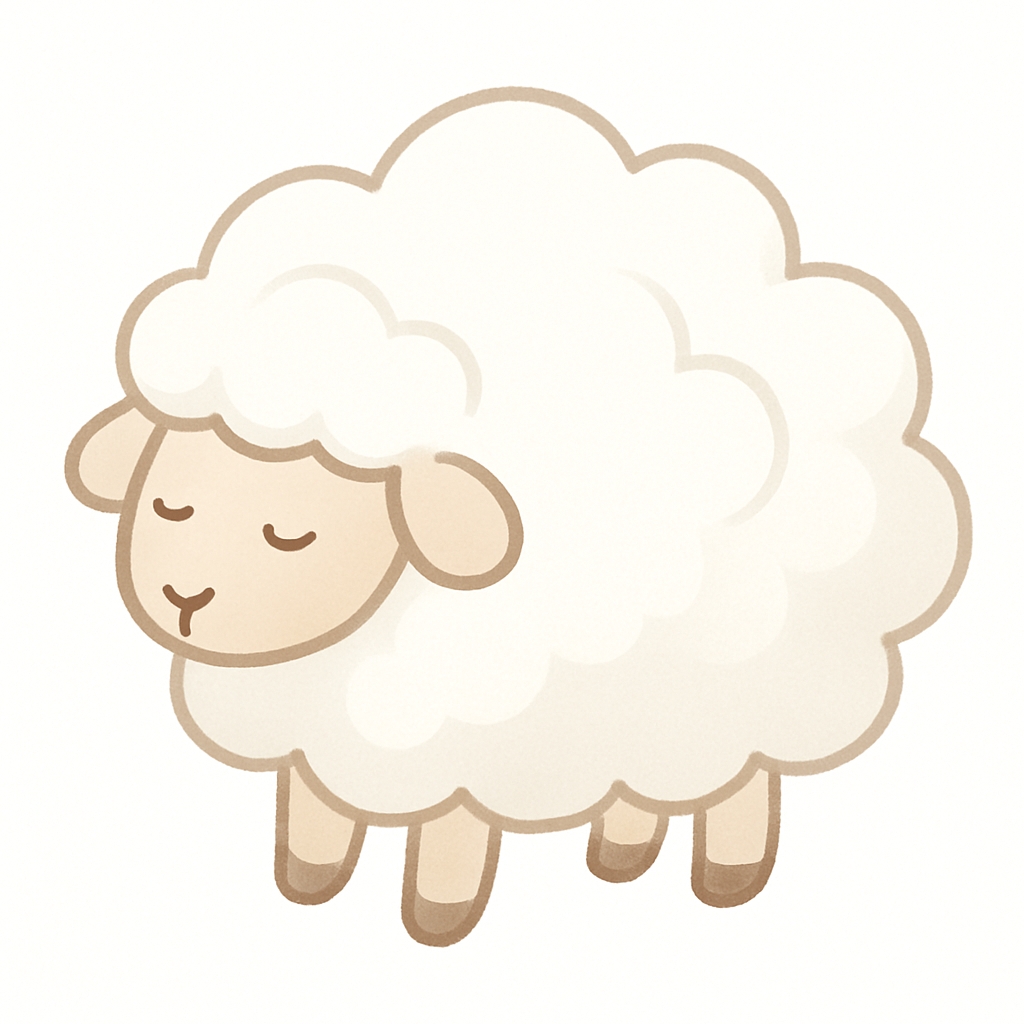 Adorable Cartoon Sheep Illustration for Cute Sticker Design