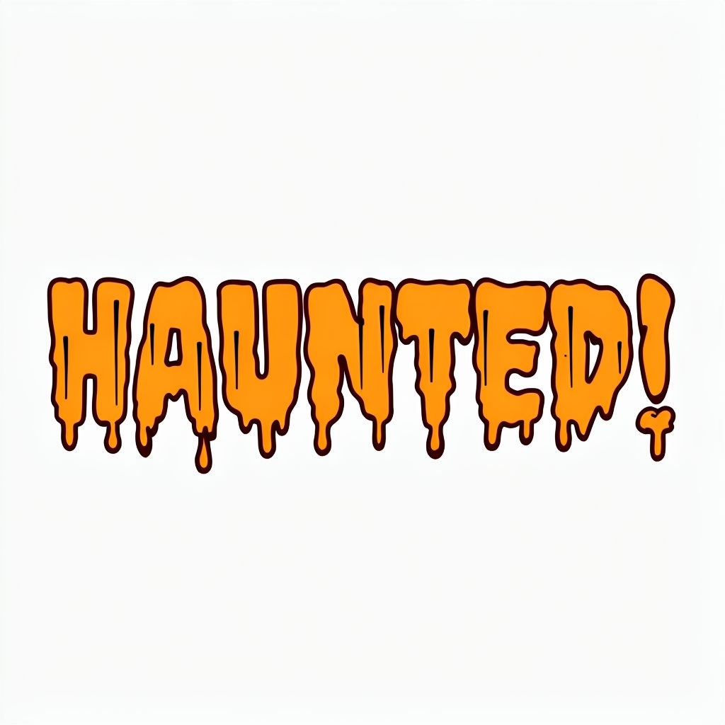 Playful Haunted Dripping Text Illustration for Coffee Mug