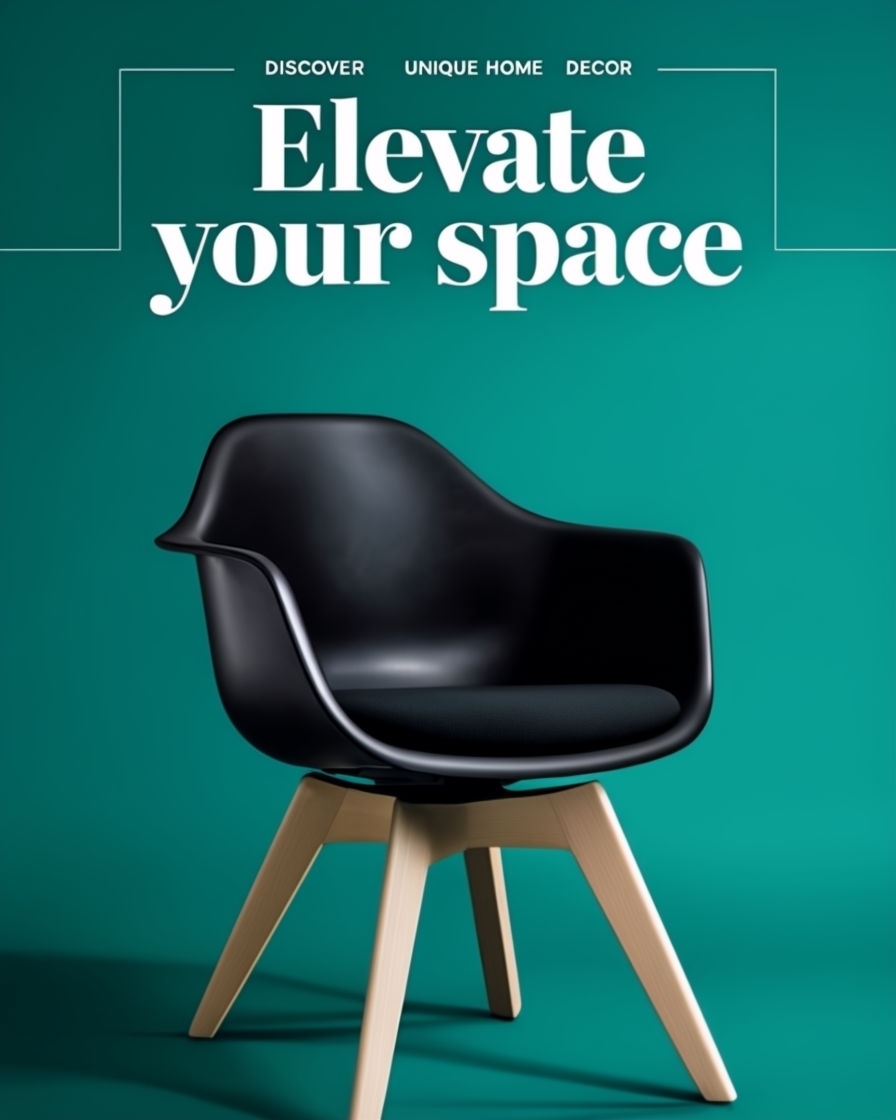 Modern Black Chair with Minimalist Design for Home Decor Ads