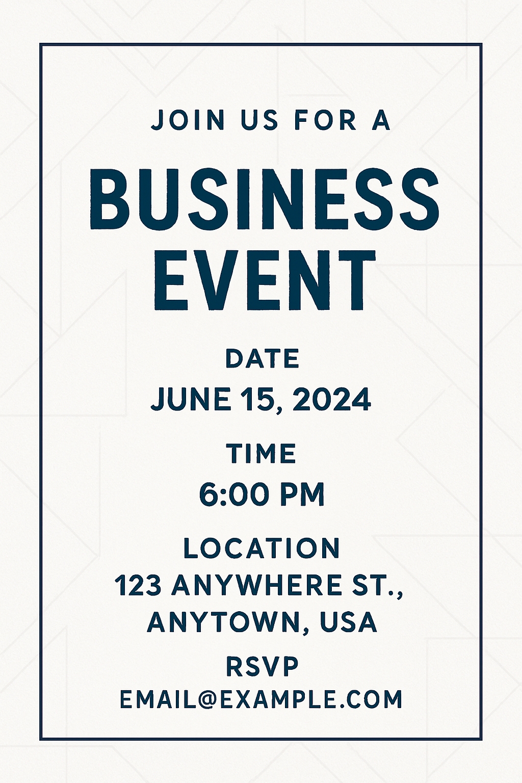 Elegant Navy Blue Business Event Invitation Poster