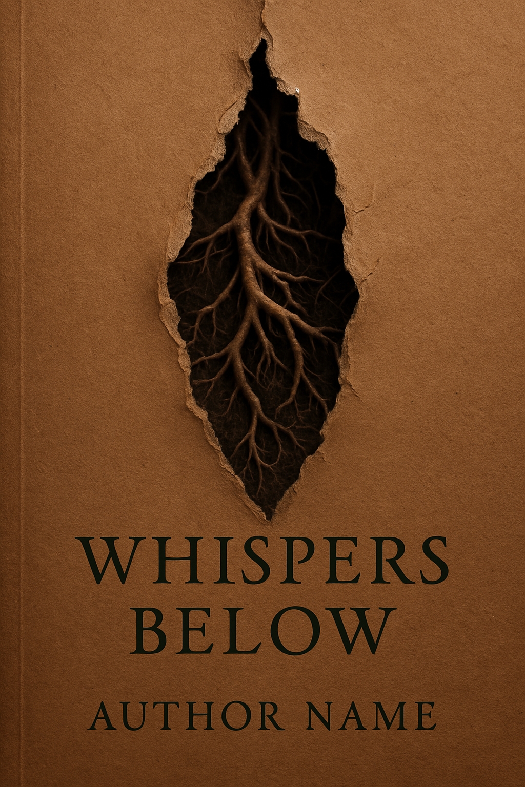 Whispers Below Intriguing EBook Cover with Exposed Roots