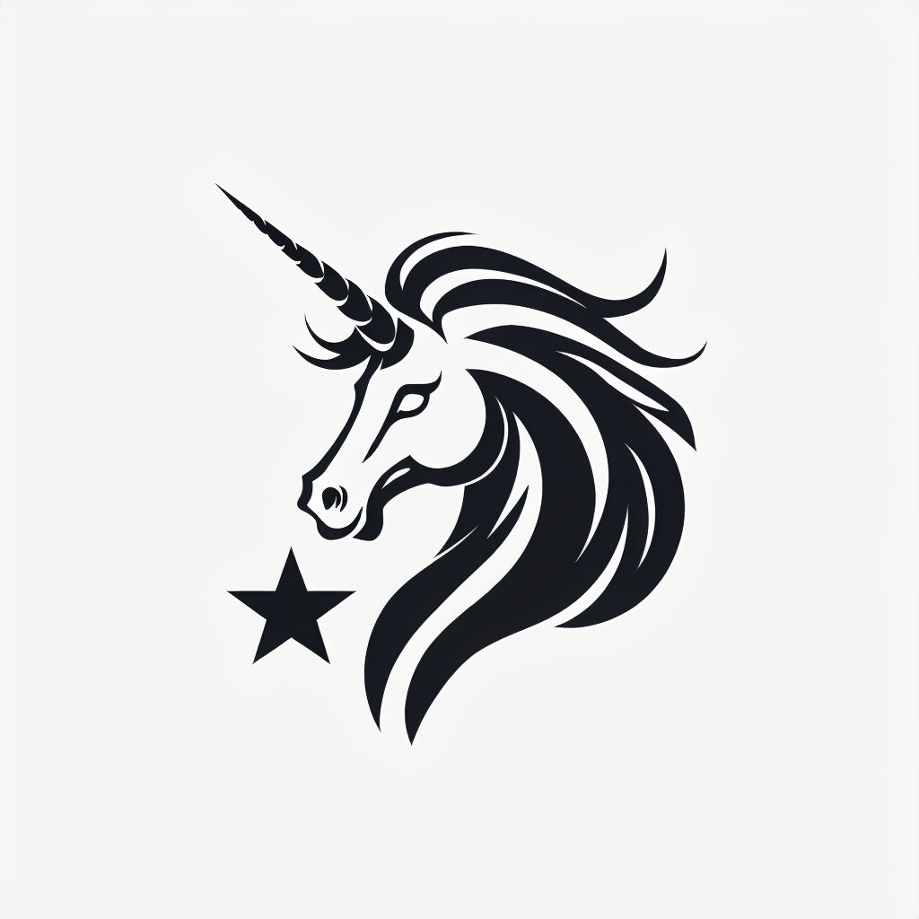 Stylish Minimalist Unicorn Head Logo Design