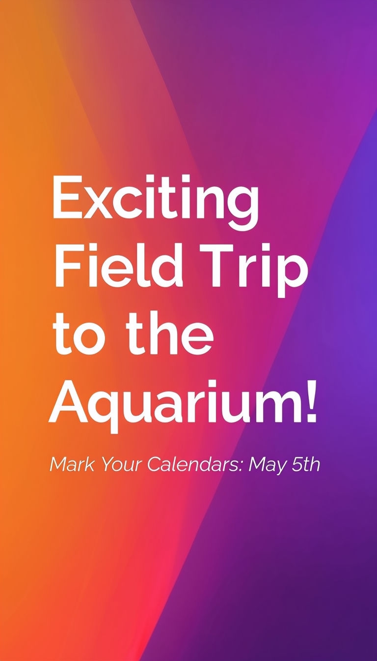 Exciting Aquarium Field Trip Announcement Poster