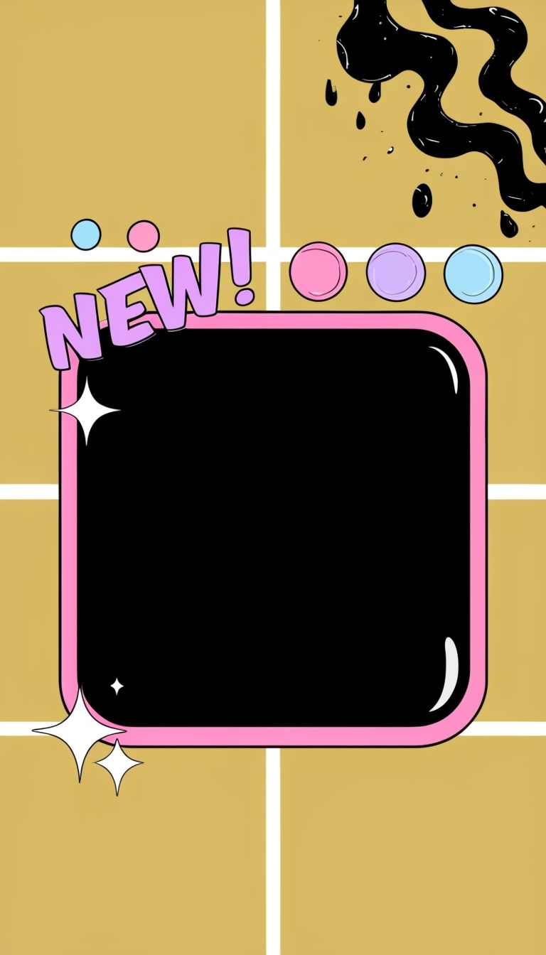 Playful NEW! Announcement Panel Illustration for Social Media Post