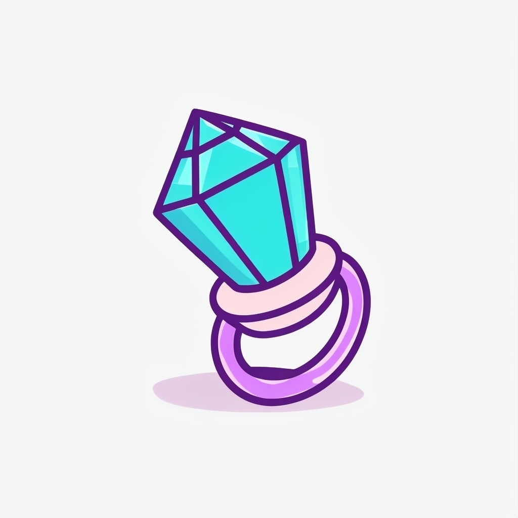 Whimsical Turquoise Gemstone Ring Minimalist Sticker