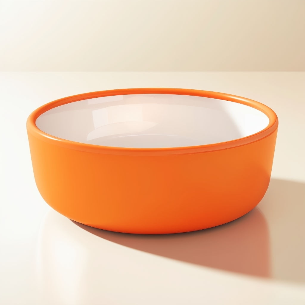 Vibrant Orange Round PET Bowl Minimalist Mockup