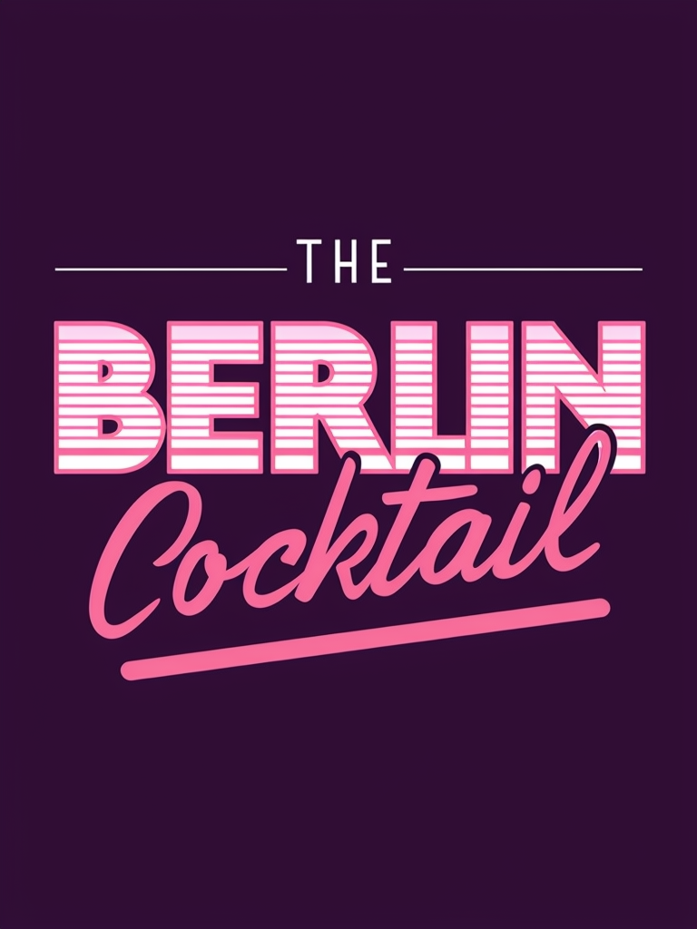 Stylish Modern THE BERLIN COCKTAIL Logo Design