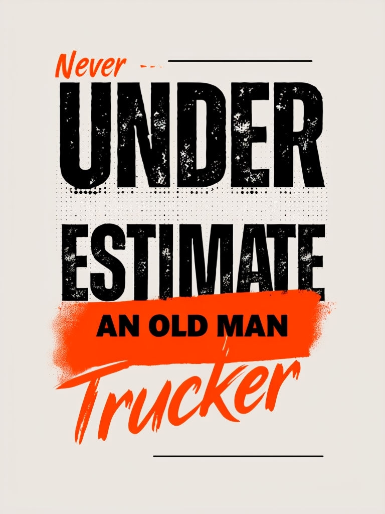 Never Underestimate an Old Man Trucker Motivational T-Shirt