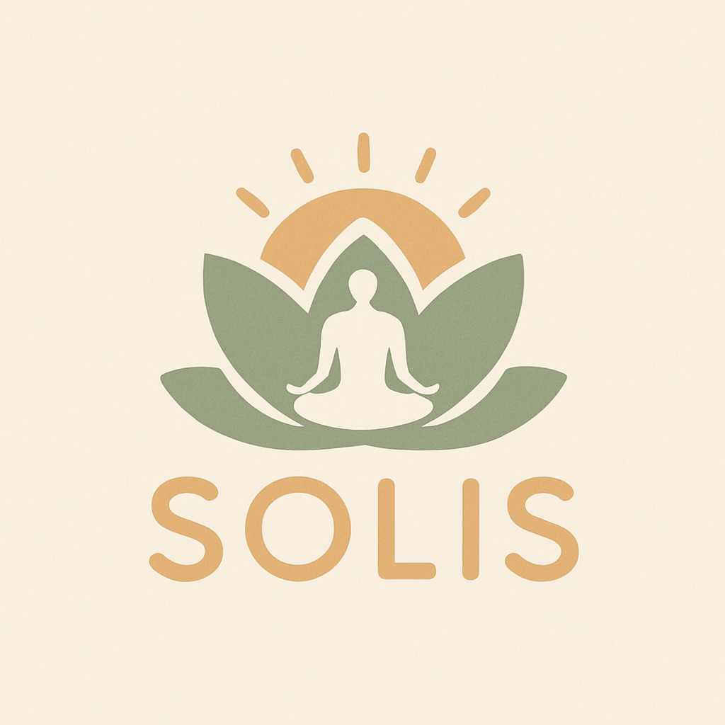 Serene Meditative Lotus Flower Logo Design with Sun Element