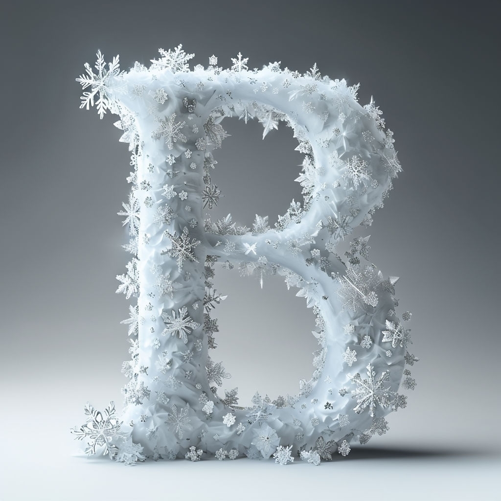 Intricate Snowflake B Monogram Art for Winter Decor Monogram