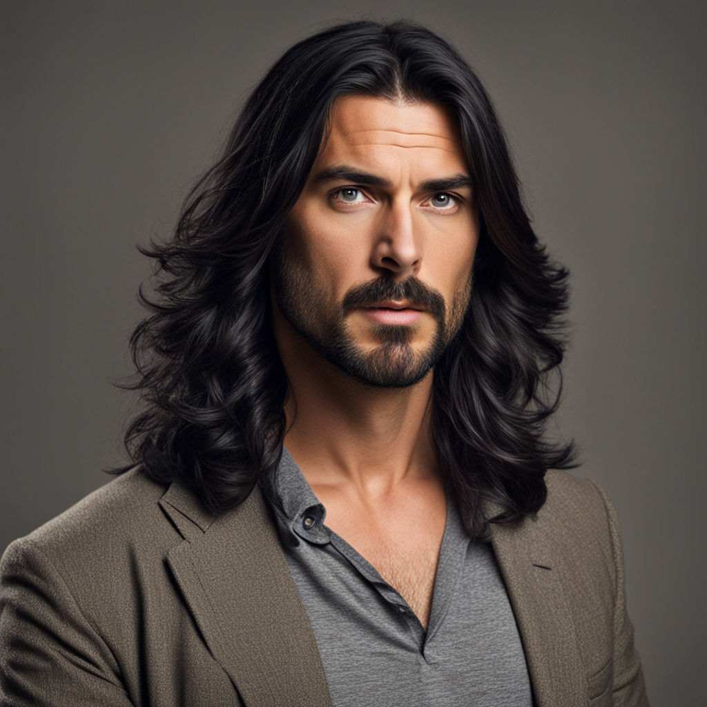 man with long black hair