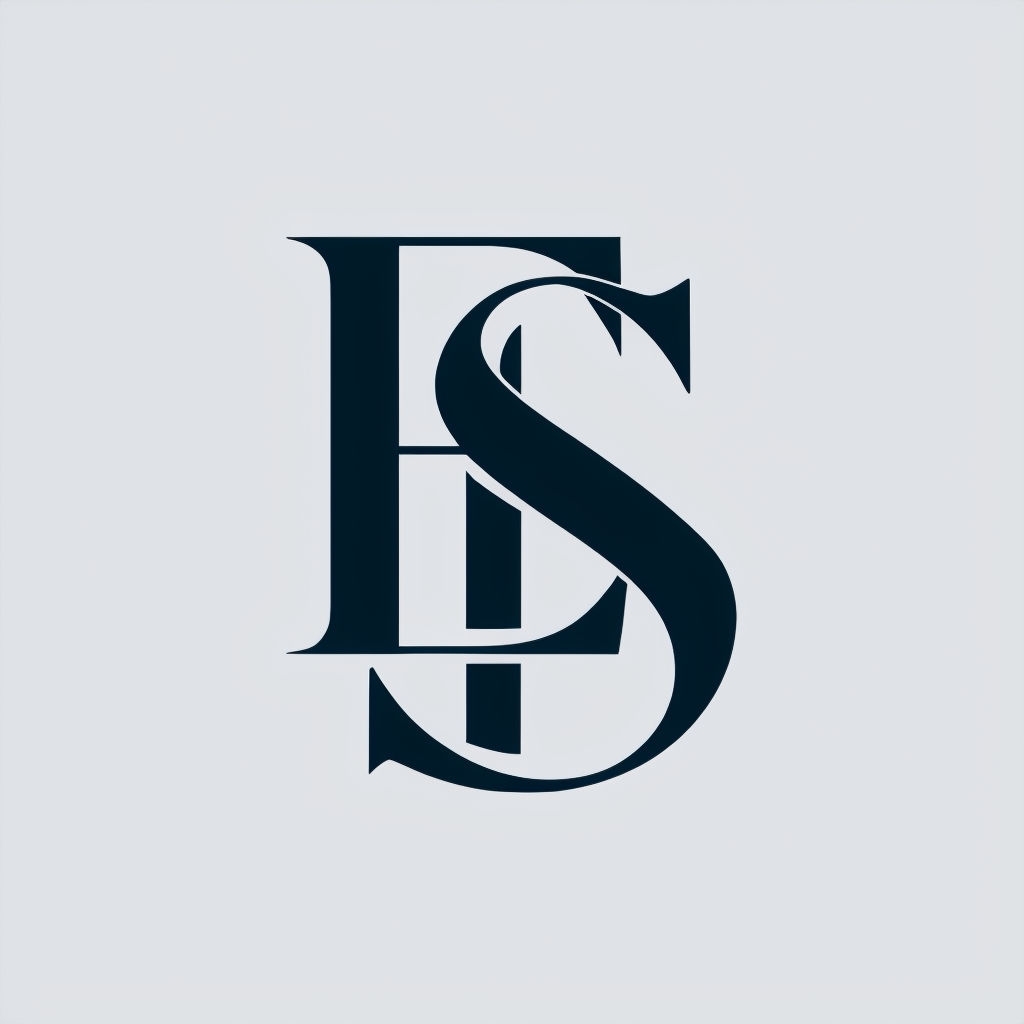 Elegant Intertwined ES Monogram Logo Design on Grey Background Monogram