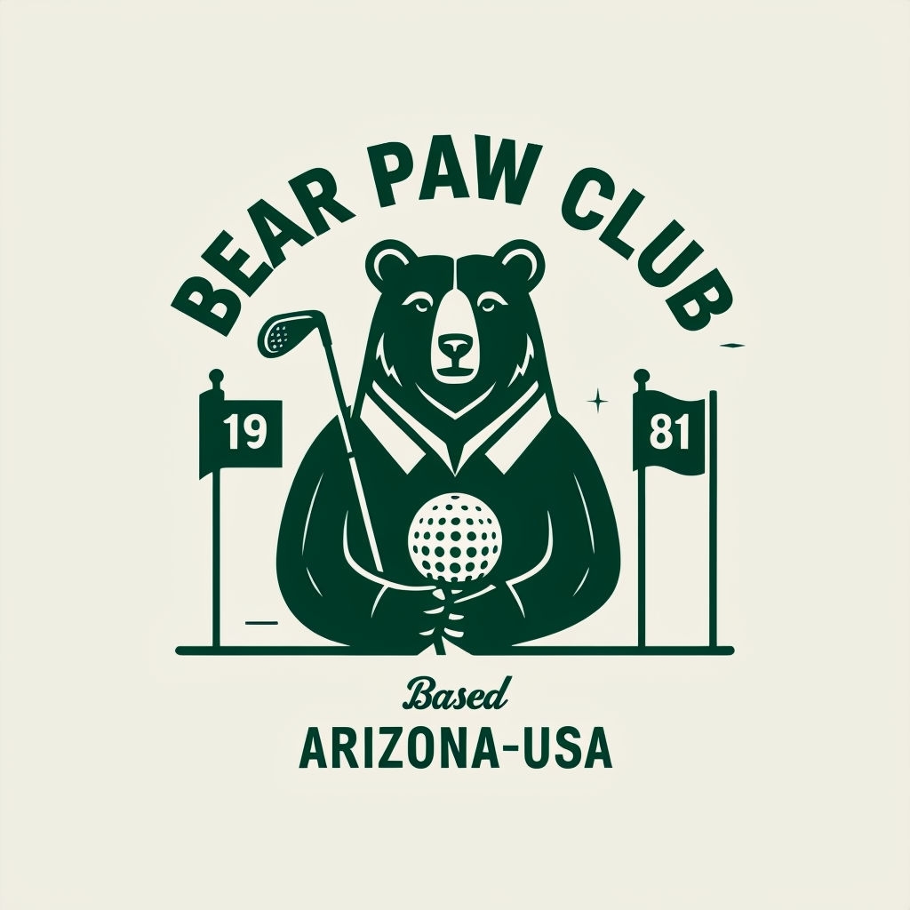 Minimalist Bear Paw Club Logo for Golf Hats