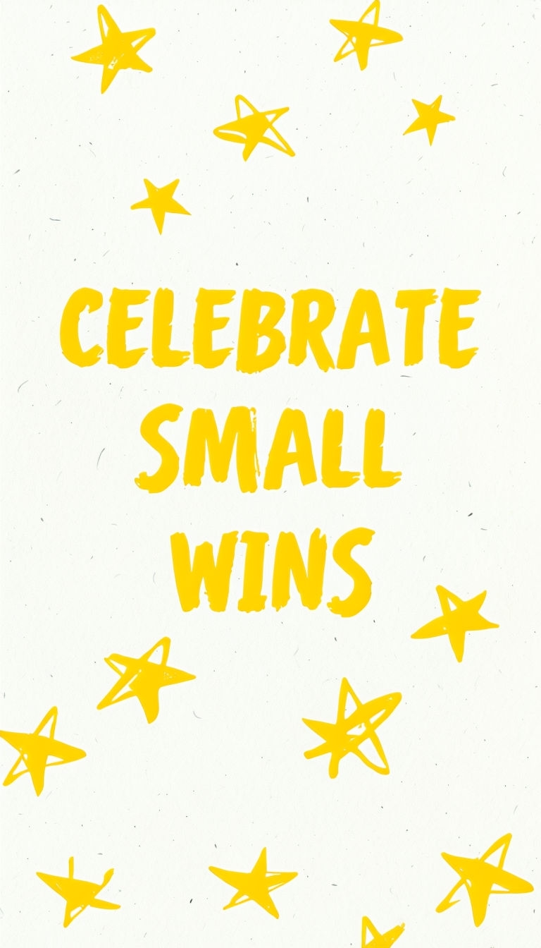Celebrate Small Wins Cheerful Star Design for Social Media Post