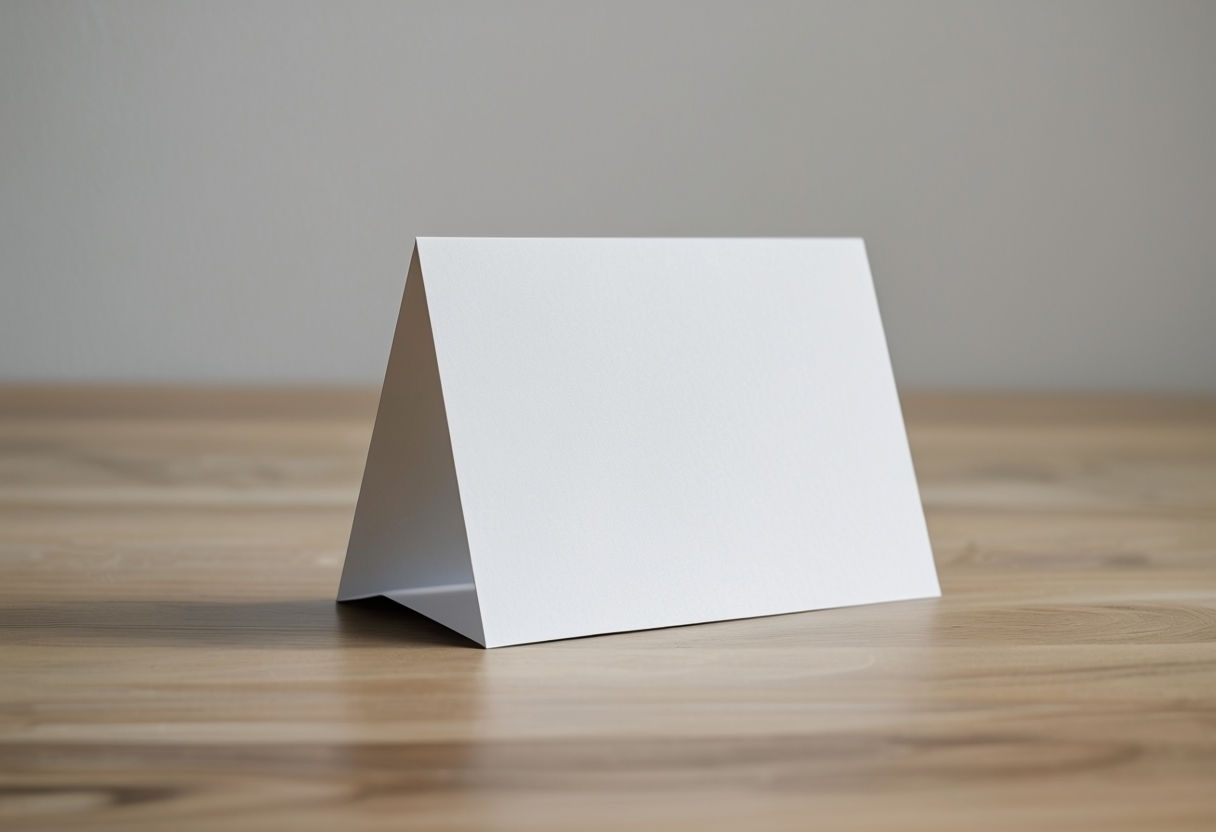 Elegant White Accordion Folding Greeting Card Mockup