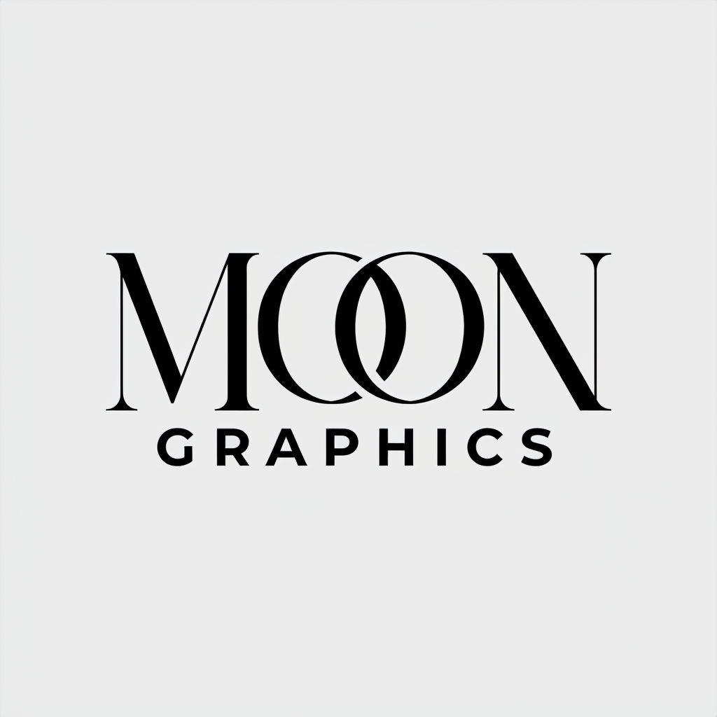 Elegant Minimalist Moon Graphics Logo Design