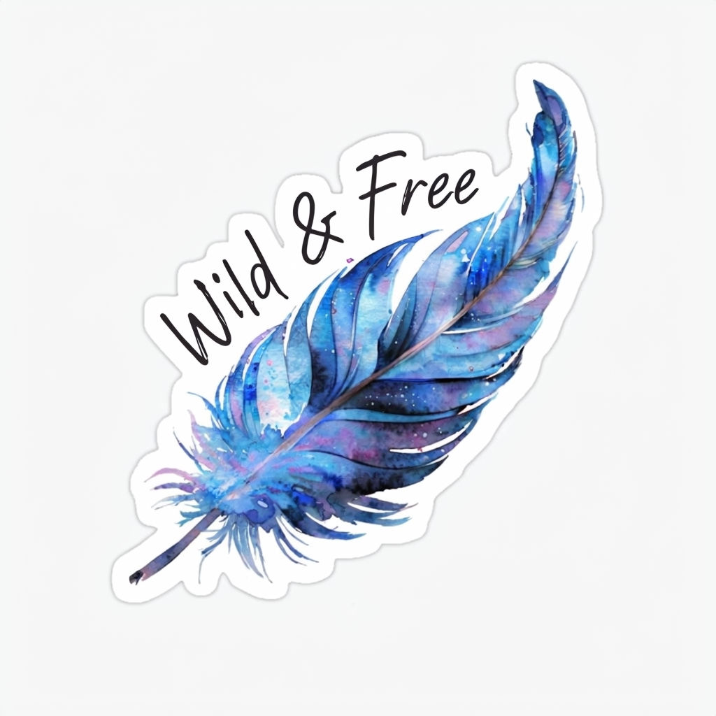 Watercolor Feather "Wild & Free"