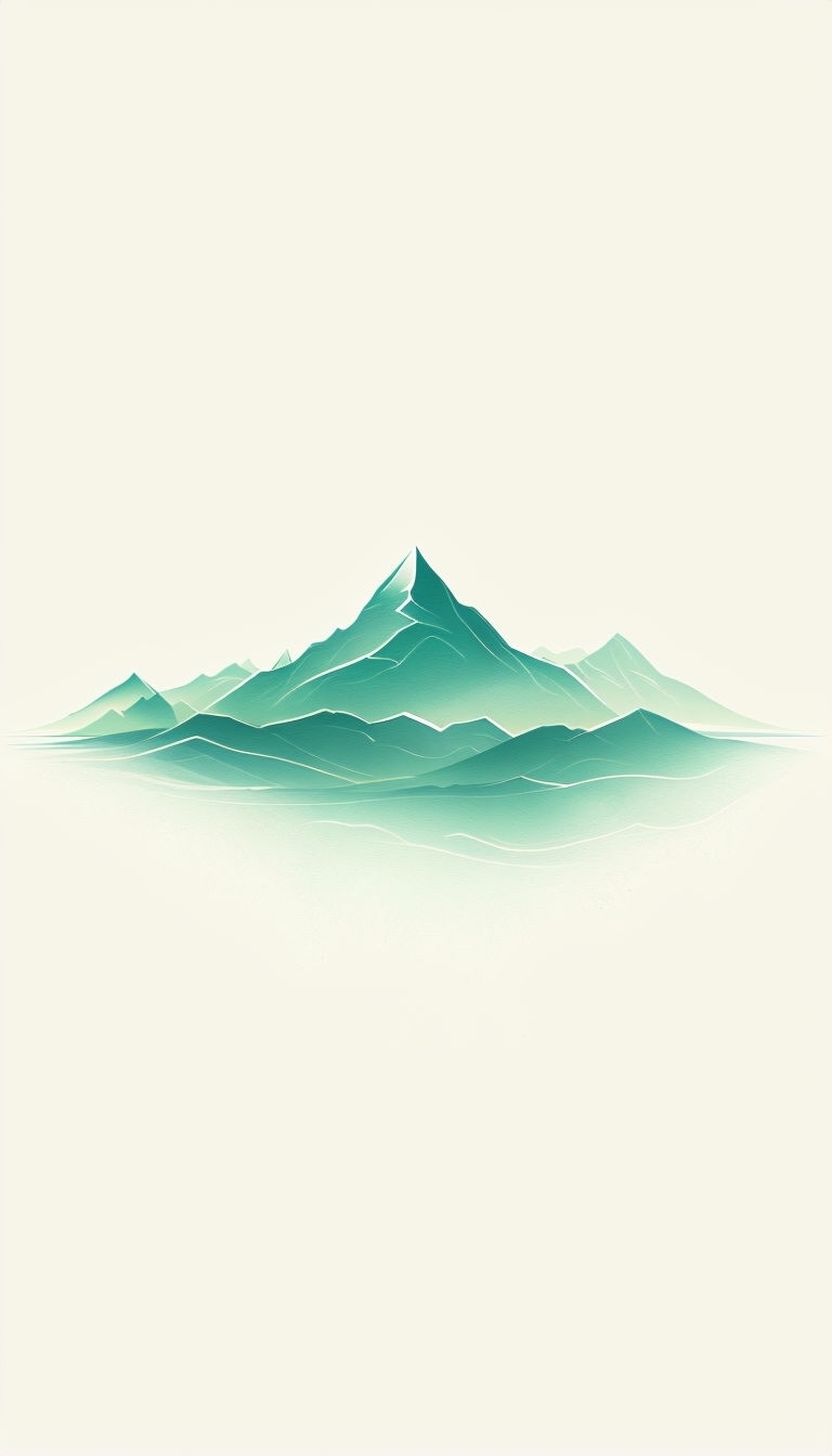 Tranquil Minimalist Mountain Range Illustration Mobile Wallpaper
