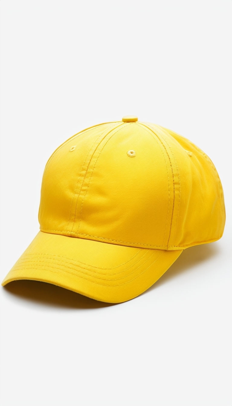 Bright Yellow Baseball Cap Studio Shot Mockup