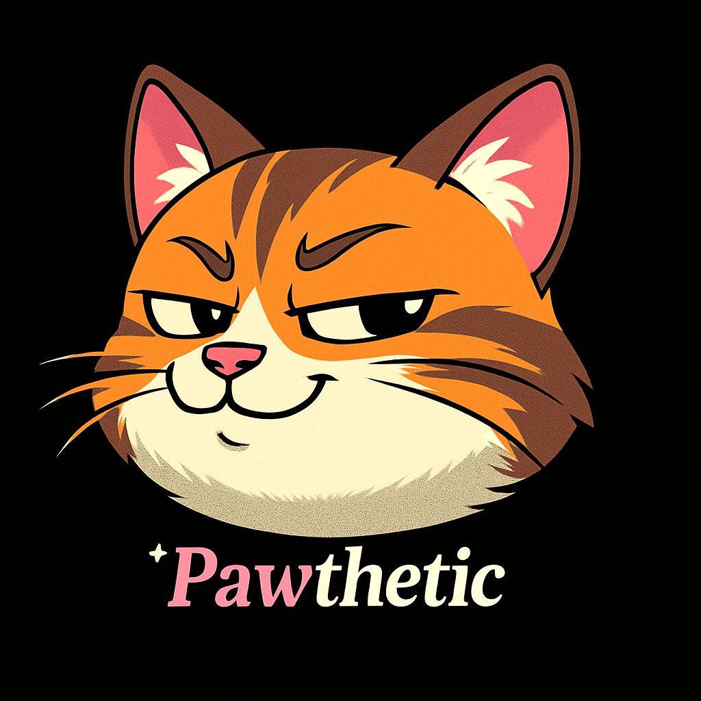 Playful Orange Tabby Cat Face with Pawthetic Text T-Shirt