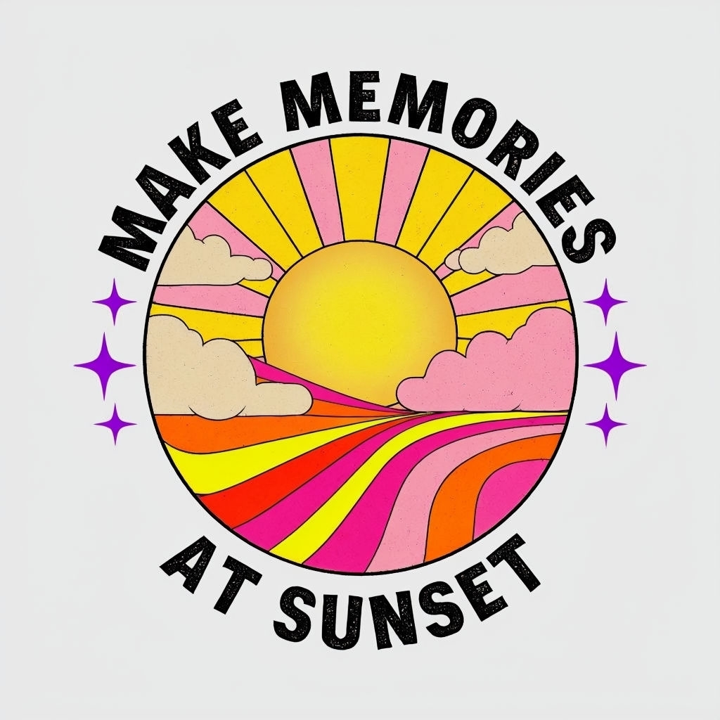 Retro Style Make Memories at Sunset T-Shirt
