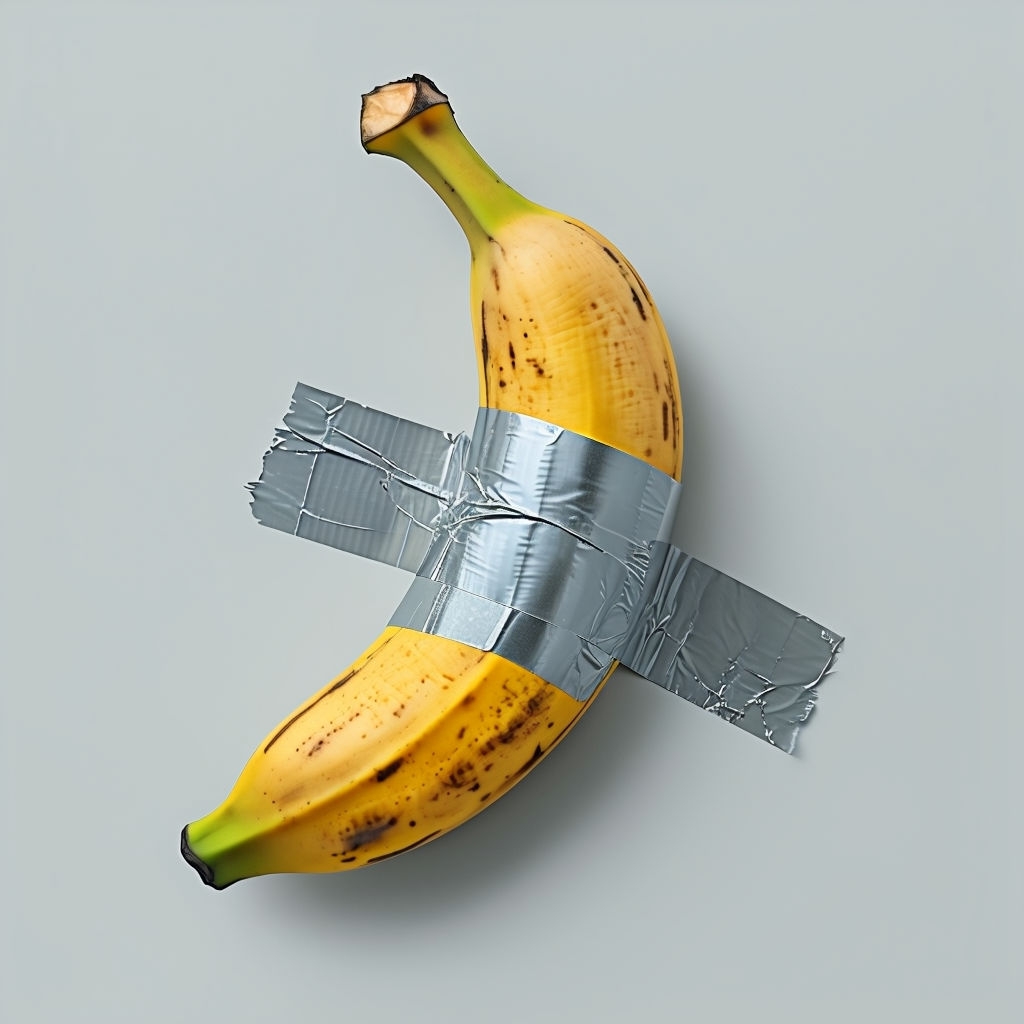 Minimalist Banana with Duct Tape Creative T-Shirt