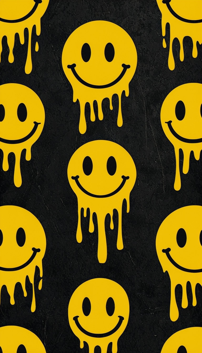 Bright Yellow Smiling Faces Pattern Art Phone Case Cover