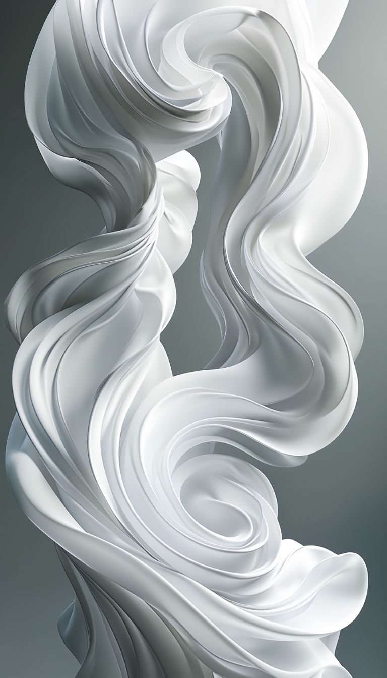 Elegant 3D Abstract Flowing Fabric Art Design Poster