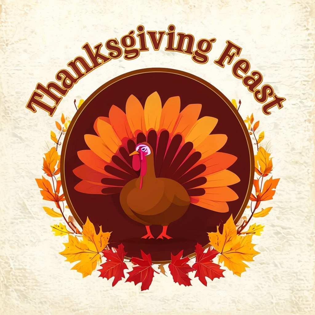 Rustic Thanksgiving Feast Turkey Logo Design