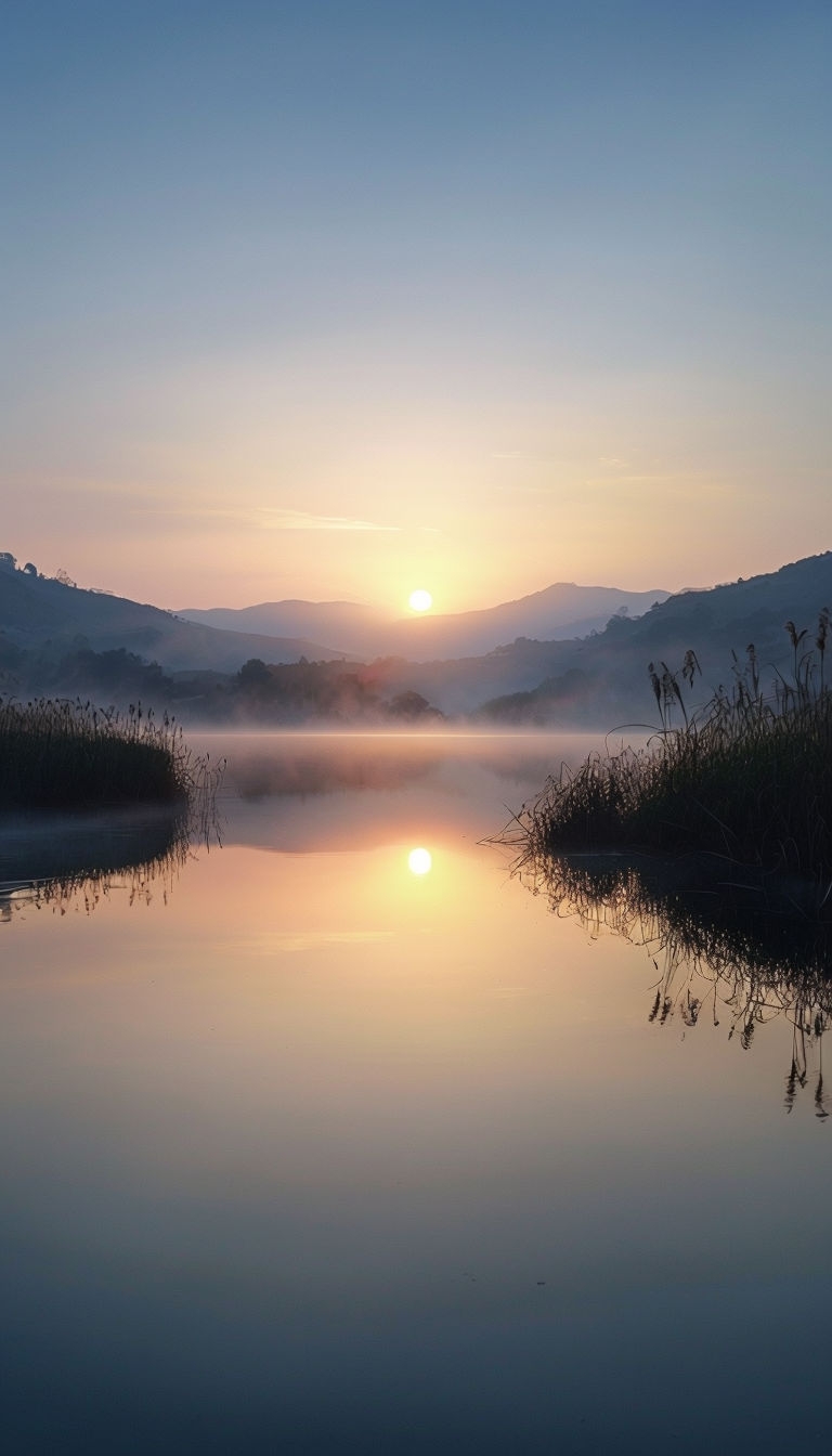 Tranquil Sunrise Reflection Over Calm Lake Phone Case Cover